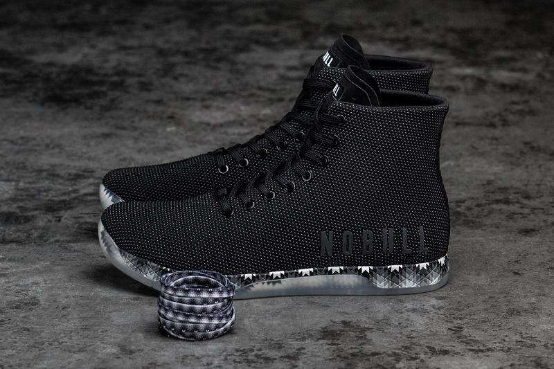 Black Nobull High-Top Patchwork Men's Trainers | CA I1264L